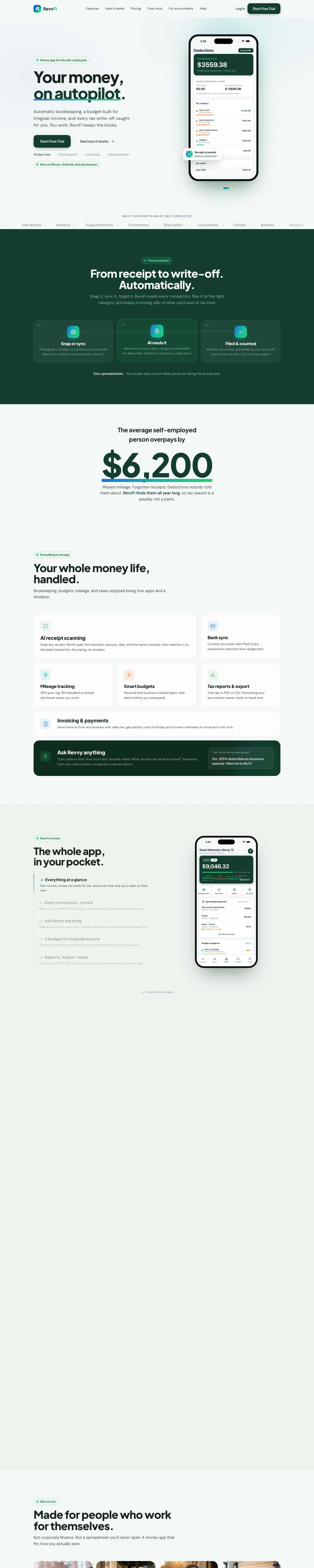 RevvFi website, full page