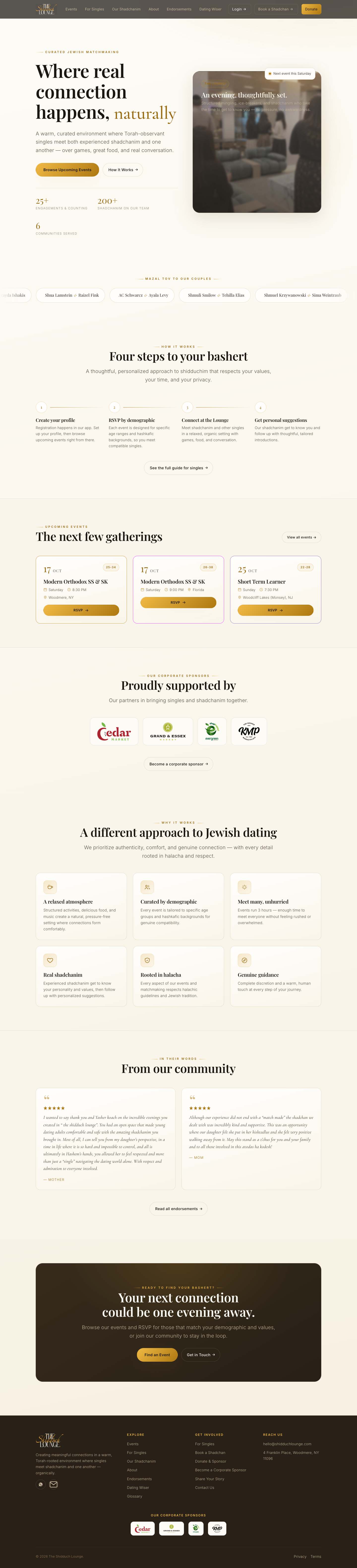 The The Shidduch Lounge website